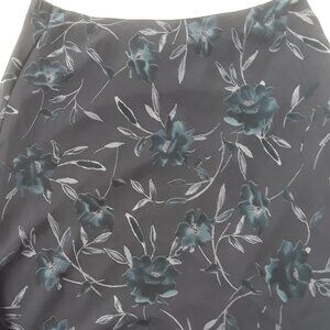 Express vintage A-line skirt navy blue with floral print size L
